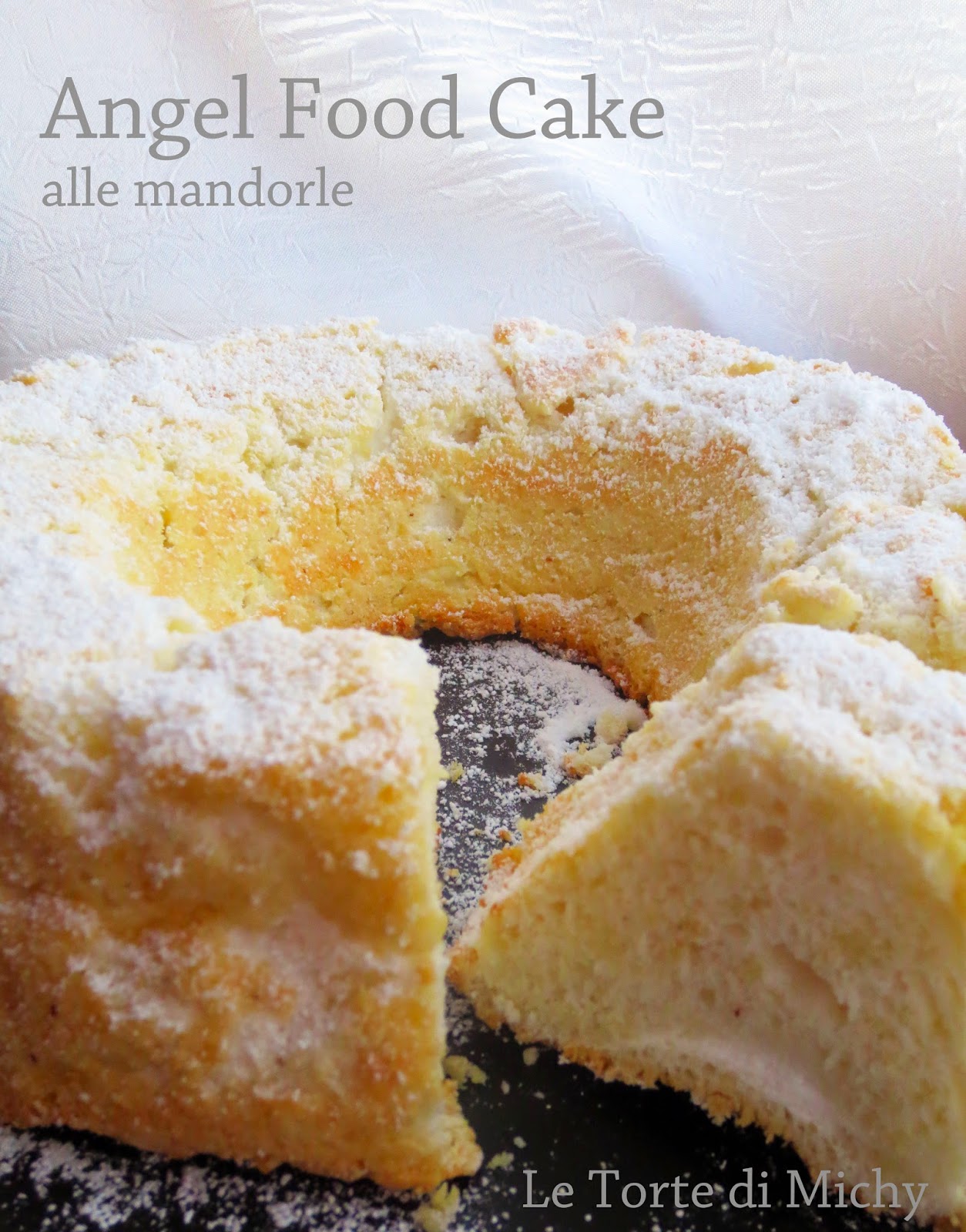 Angel food cake alle mandorle