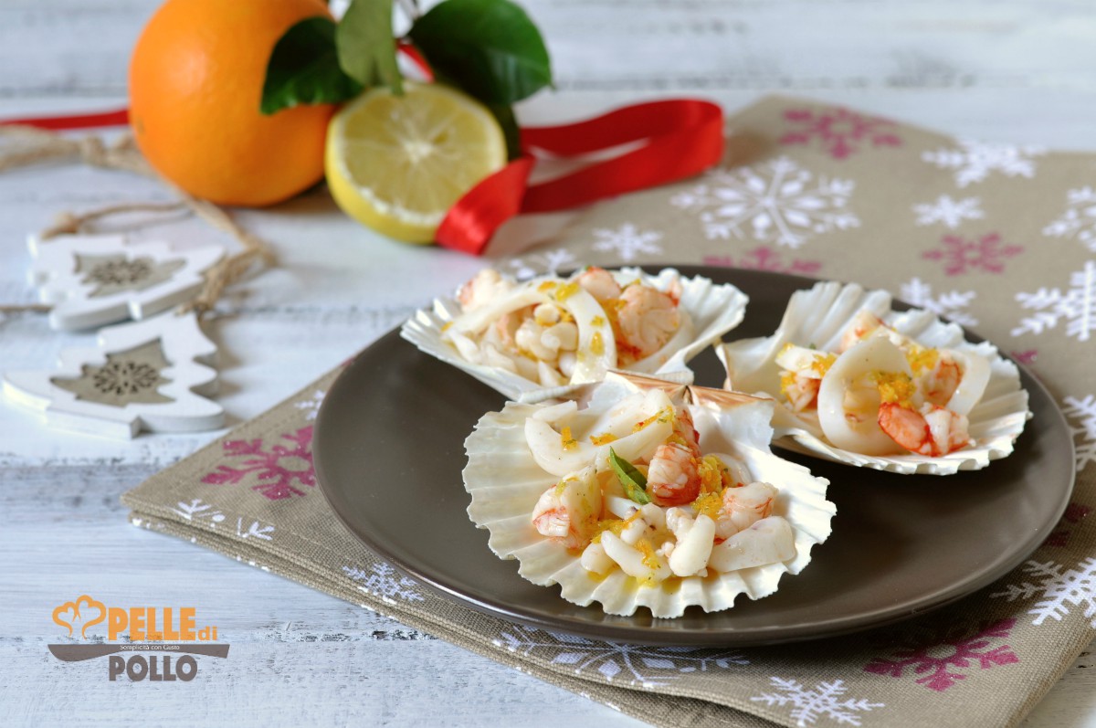Antipasto di mare in conchiglia