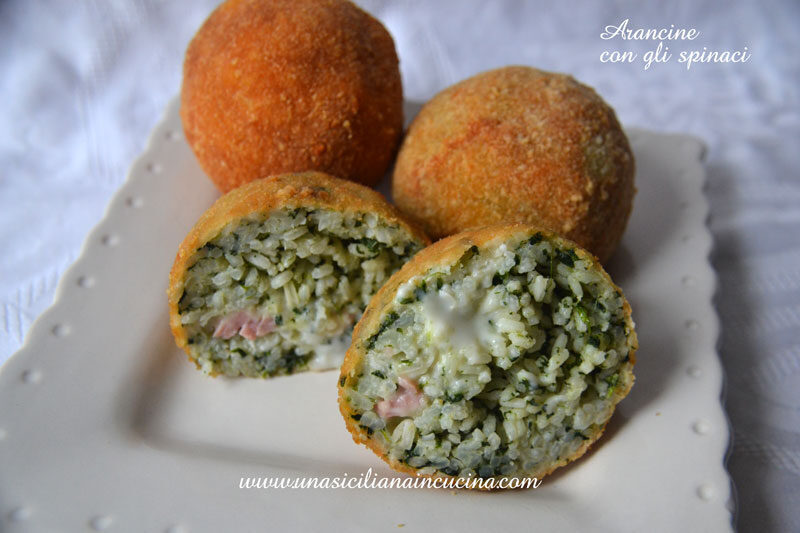 Arancine agli spinaci