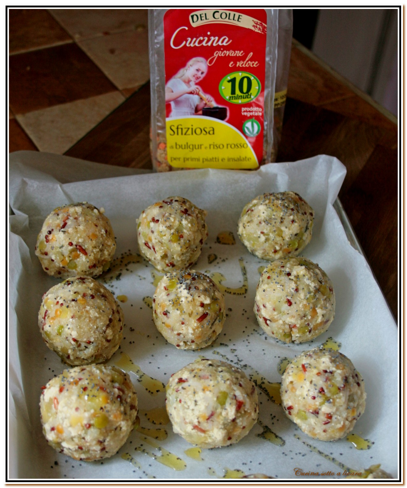 Arancine di bulgur e riso rosso
