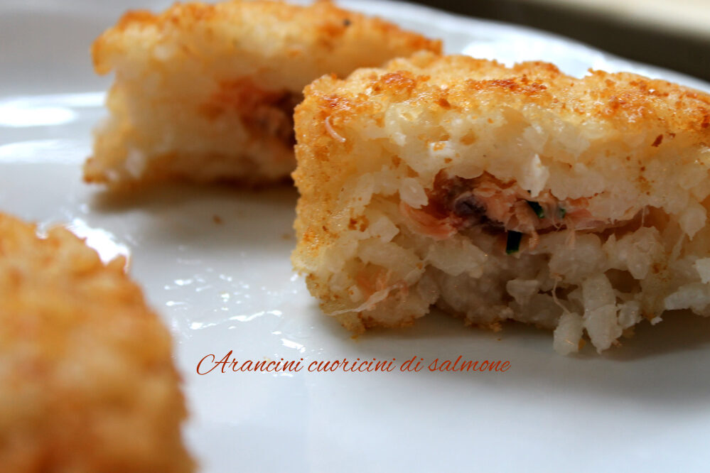 Arancini cuoricini di salmone