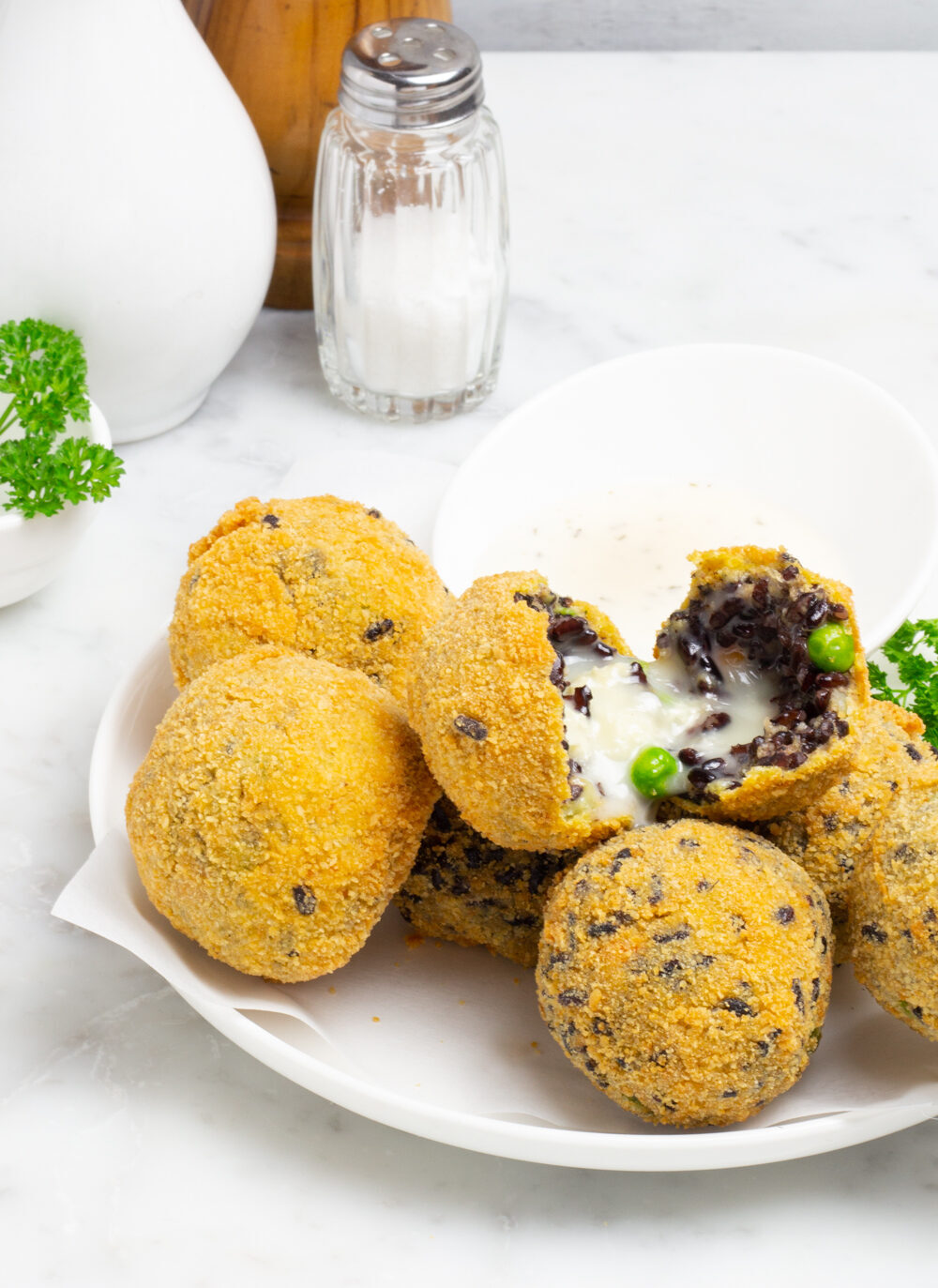 Arancini di riso venere vegetariani