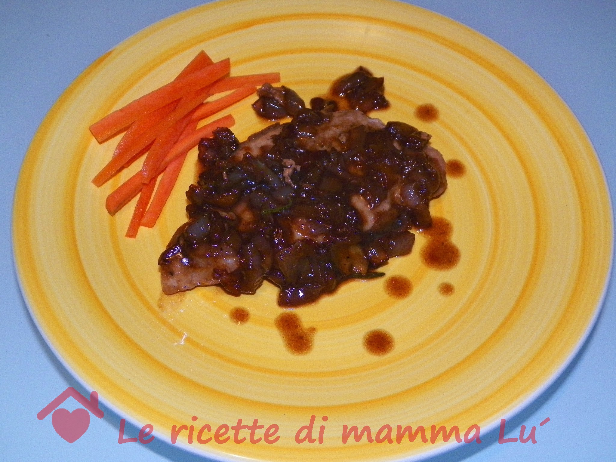 Arista di maiale con cipolle in agrodolce