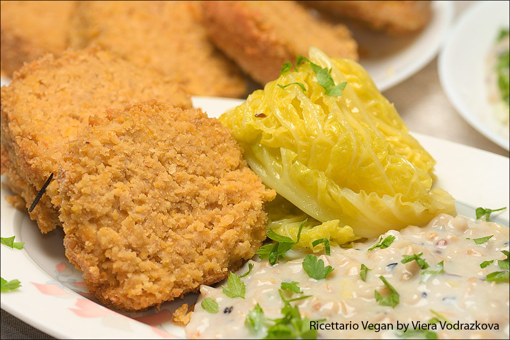 Arrosto di ceci con avena cremosa e verza