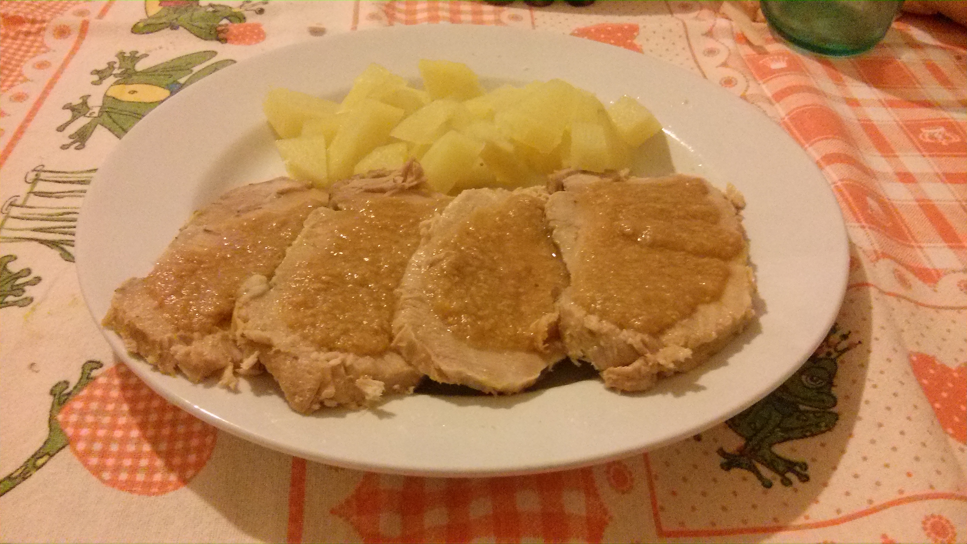 Arrosto di lonza con salsa di cipolle