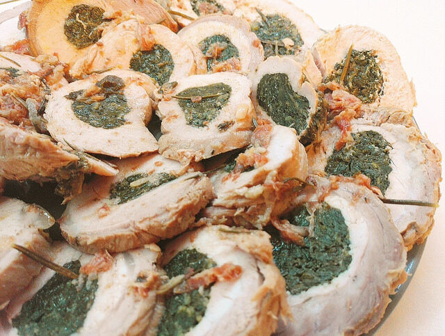 Arrosto di lonza ripieno di spinaci