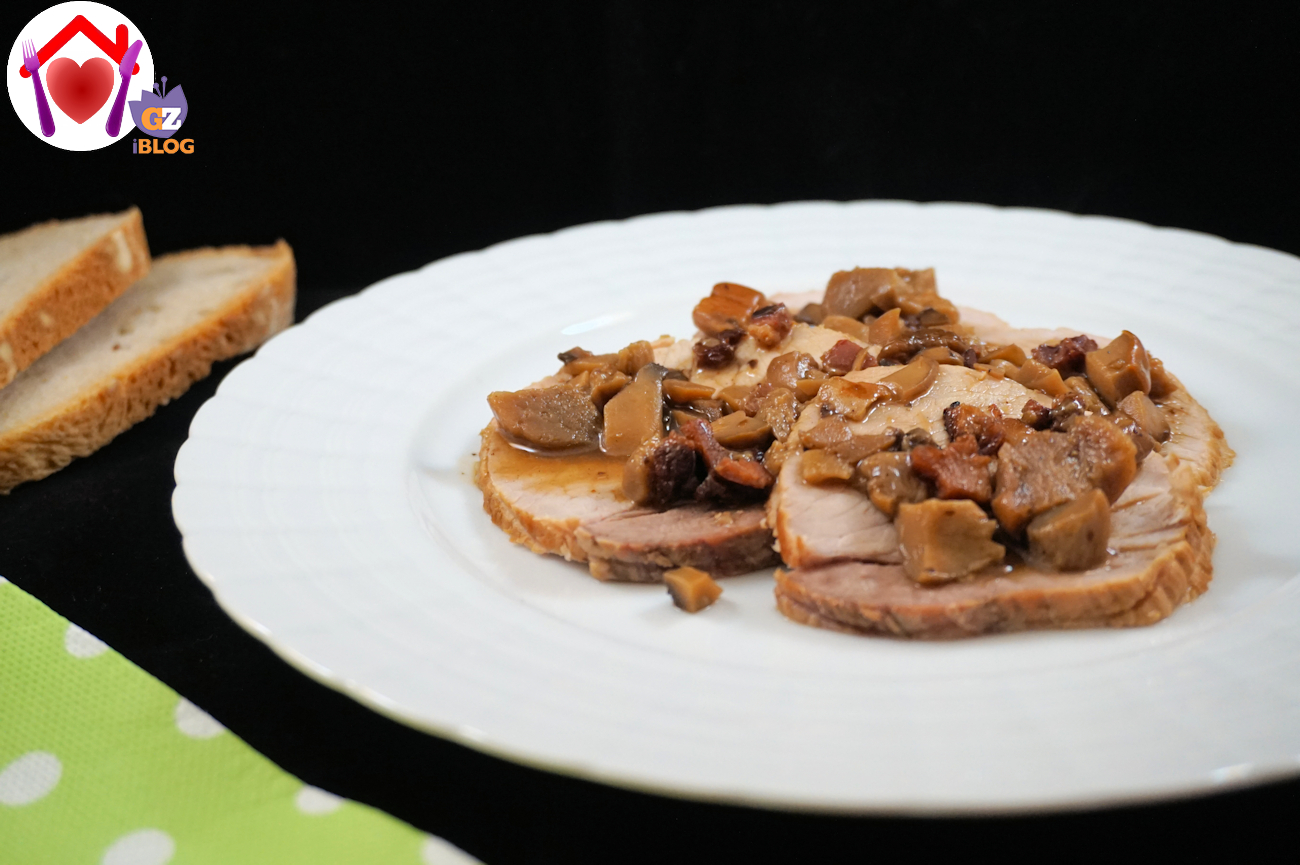 Arrosto di maiale ai funghi