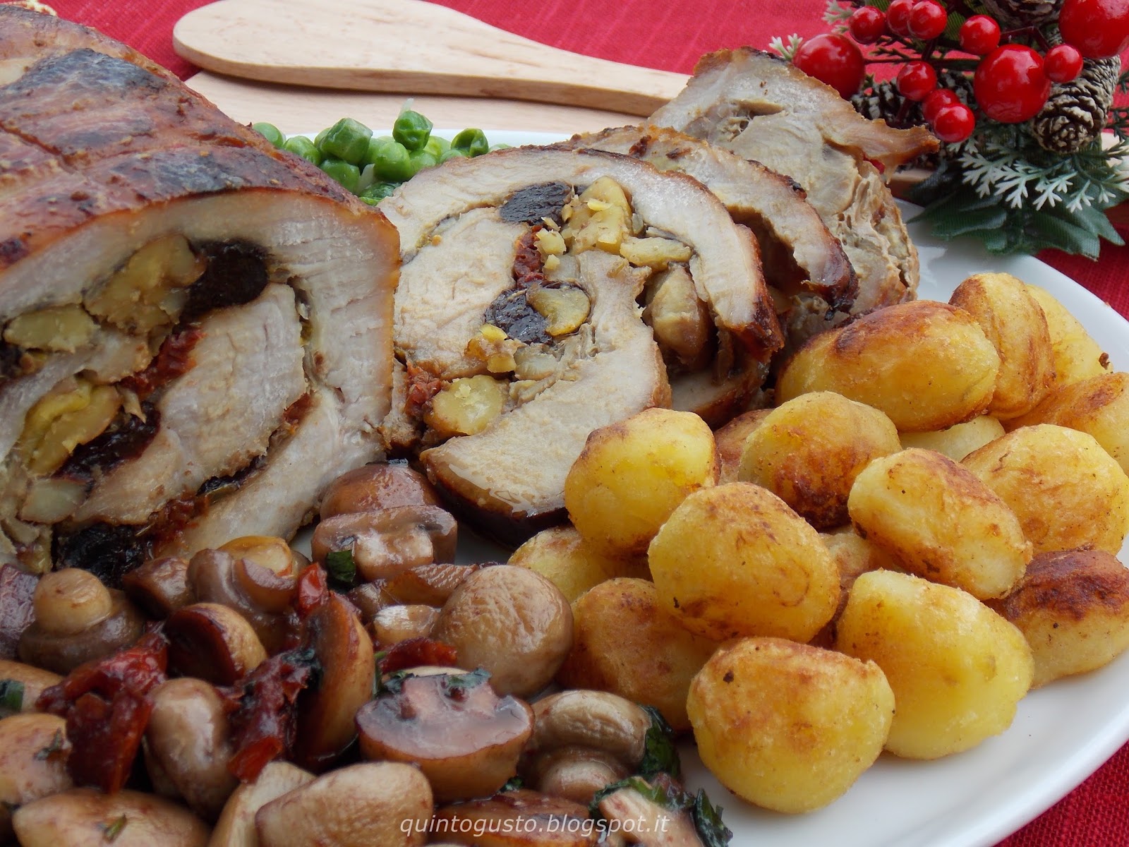 Arrosto di maiale ripieno