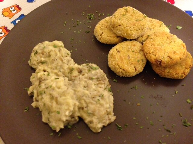 Babaganoush con crocchette di ceci