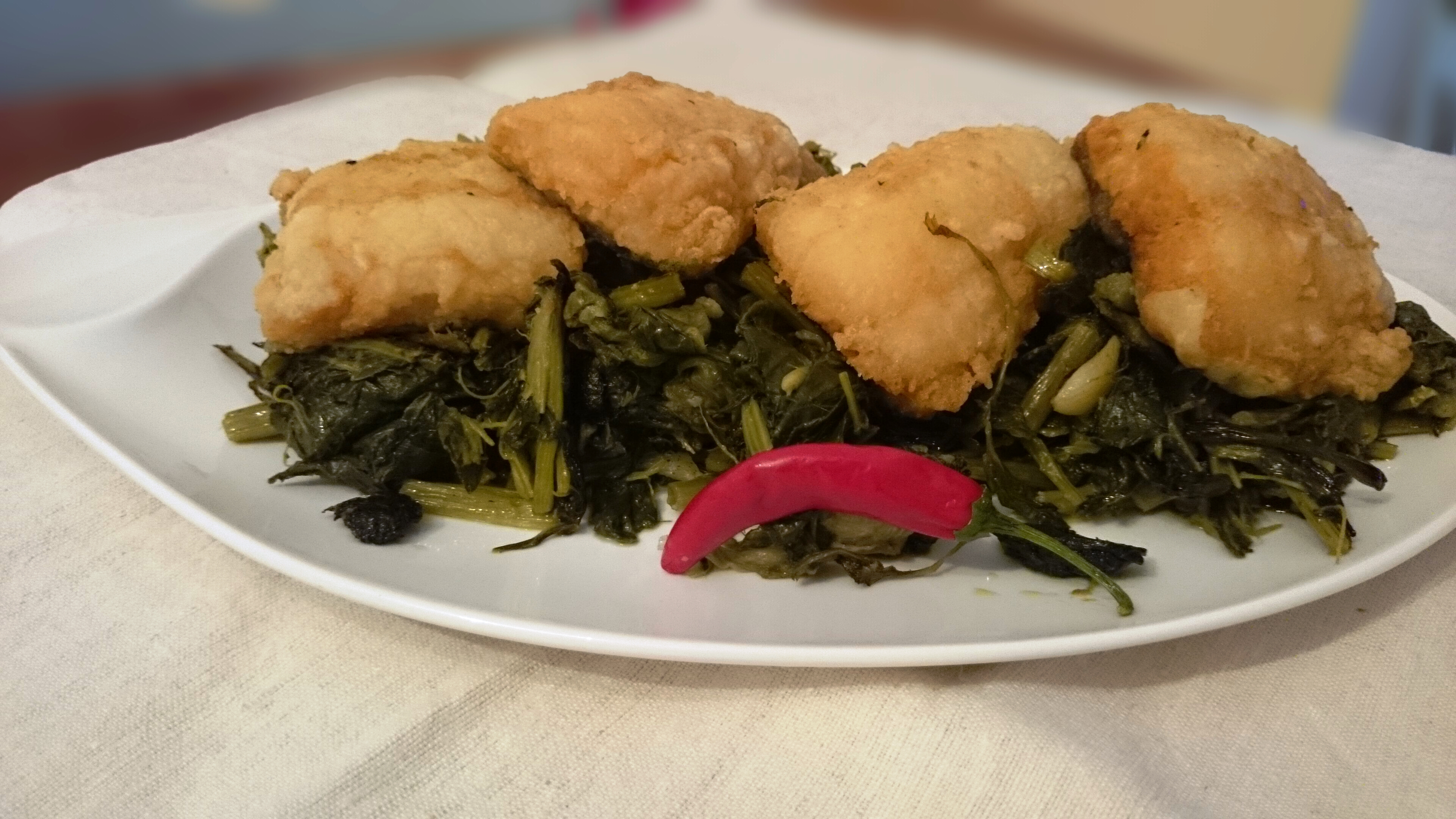 Baccalà con cime di rape