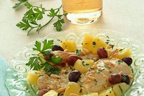 Baccalà con olive e patate
