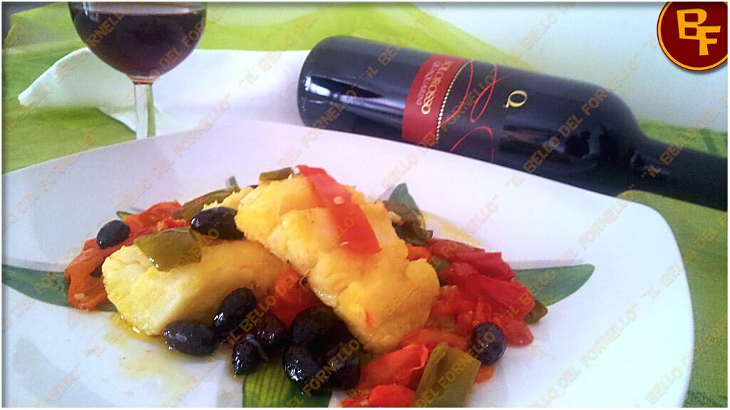 Baccalà in umido con peperoni ed olive