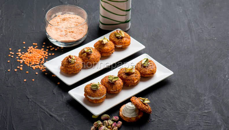 Baci di lenticchie ai pistacchi con caprino ed erba cipollina: i bocconcini croccanti