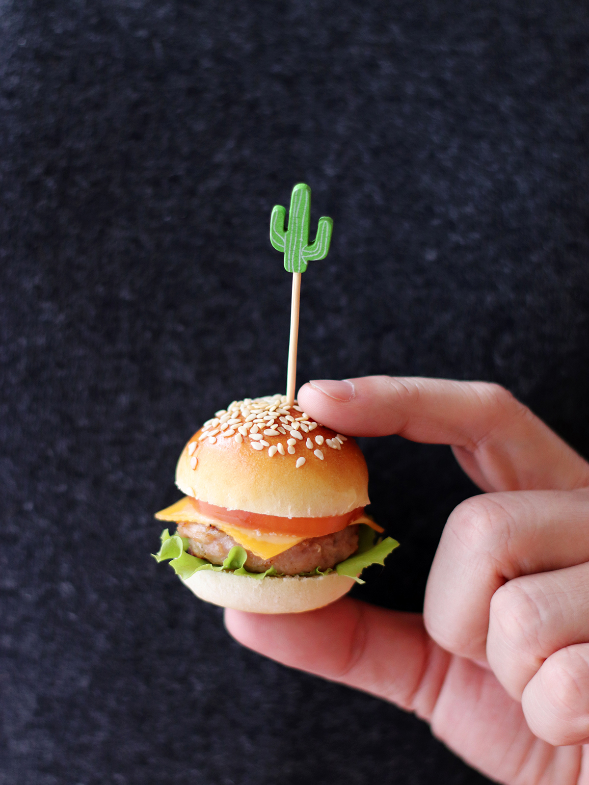 Bacon burger finger food