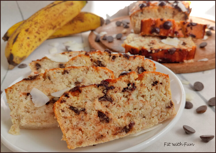 Banana bread senza glutine cocco e cioccolato