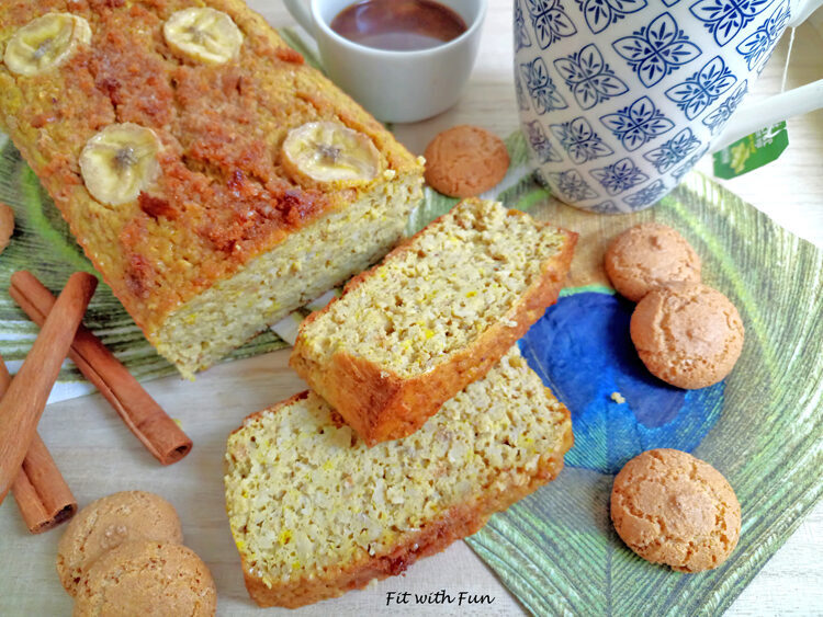 Banana bread zucca e amaretti glassato fit e light