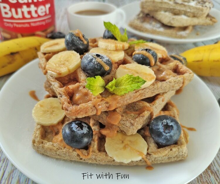 Banana waffles 4 ingredienti senza zucchero né lattosio