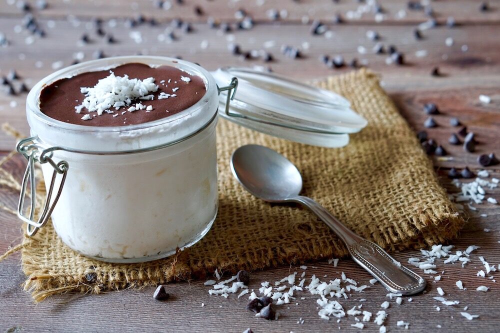 Barattolini al cioccolato e cocco