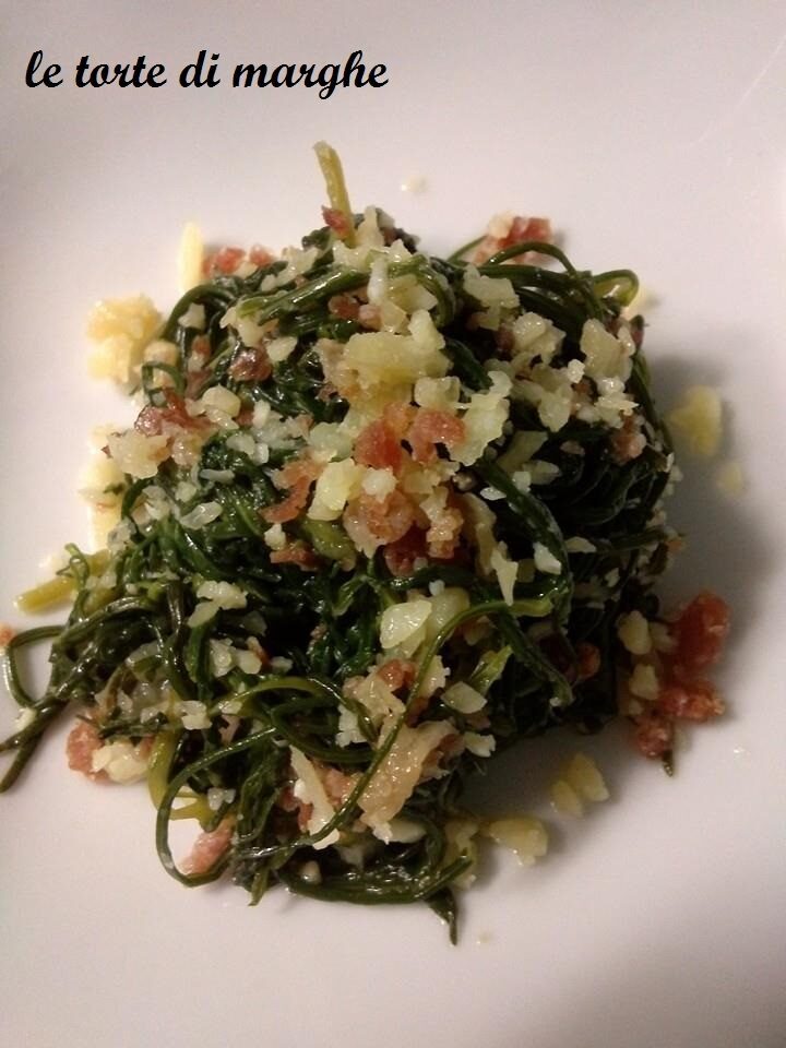 Barba dei frati o agretti con pancetta