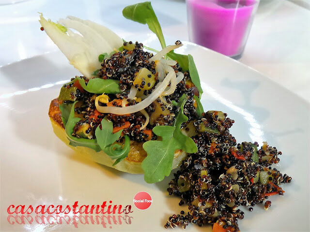 Barchetta di chayote con quinoa nera