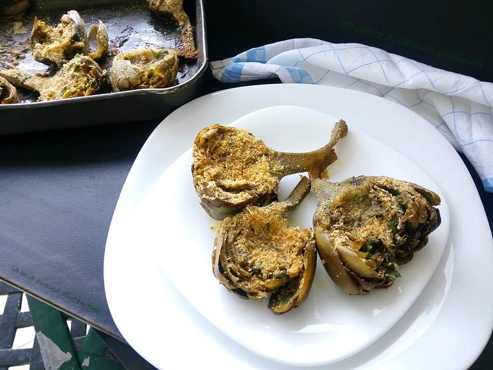 Barchette di carciofi gratinati