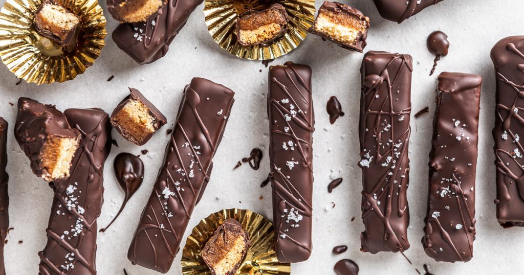 Barrette al caramello e cioccolato | homemade vegan twix bars