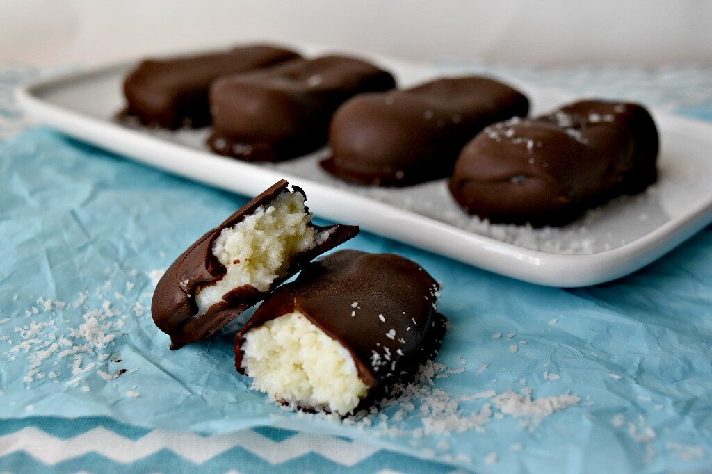 Barrette al cocco ricoperte di cioccolato