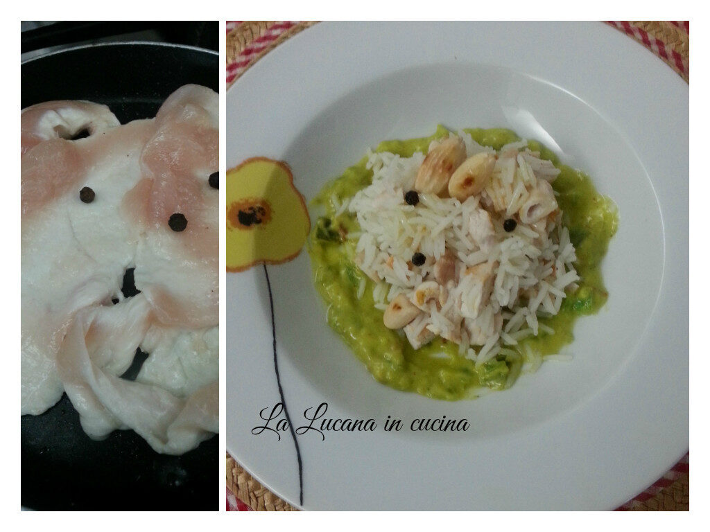 Basmati con mandorle, tacchino e guacamole