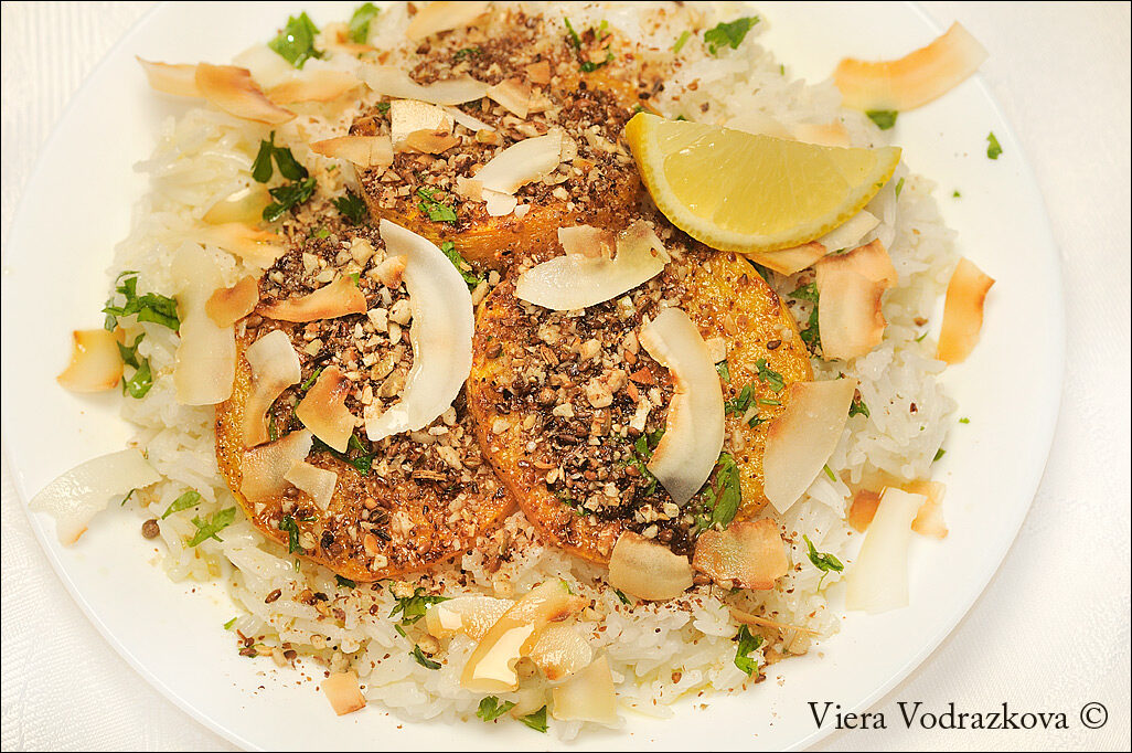 Basmati con medaglioni di butternut al dukkah