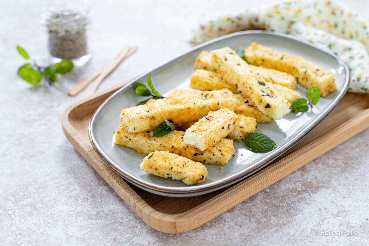 Bastoncini di feta gratinati