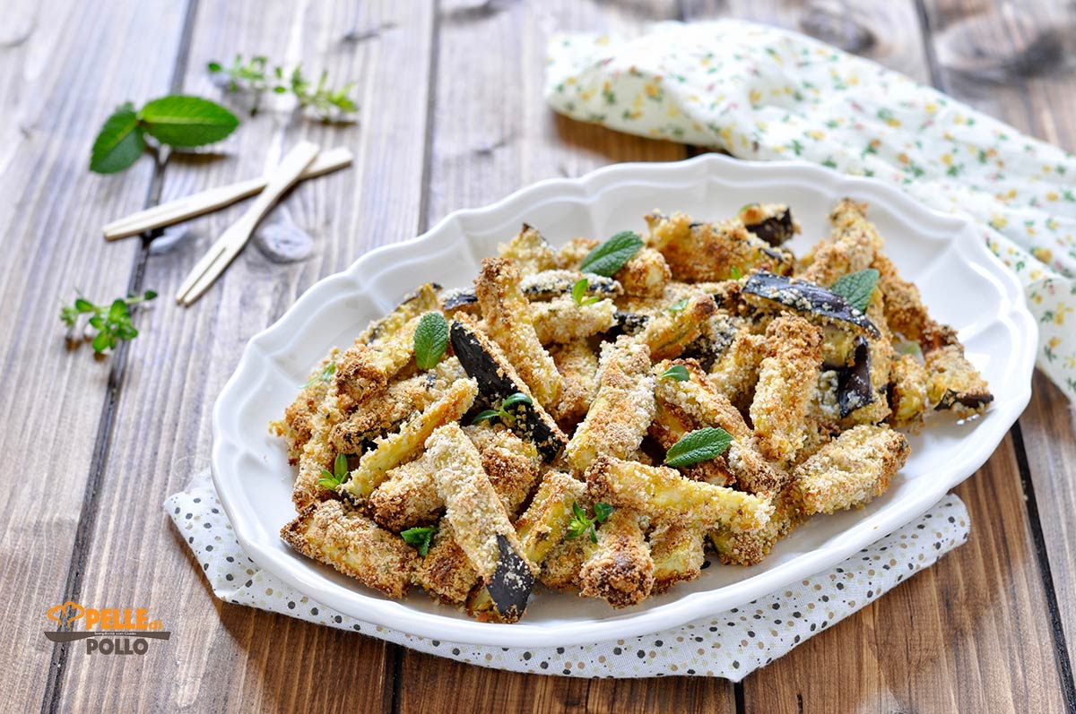 Bastoncini di melanzane croccanti al forno