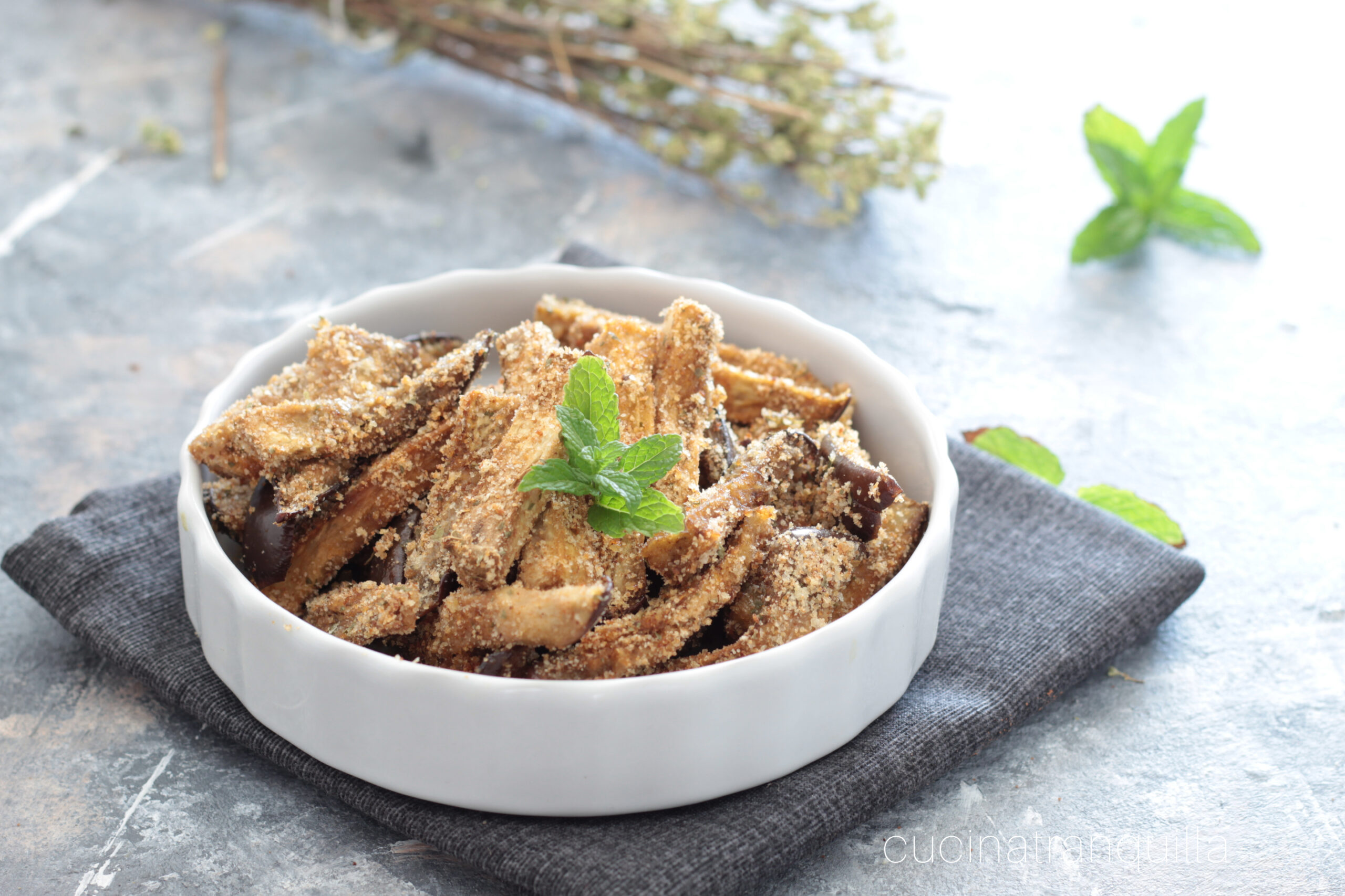 Bastoncini di melanzane gratinate