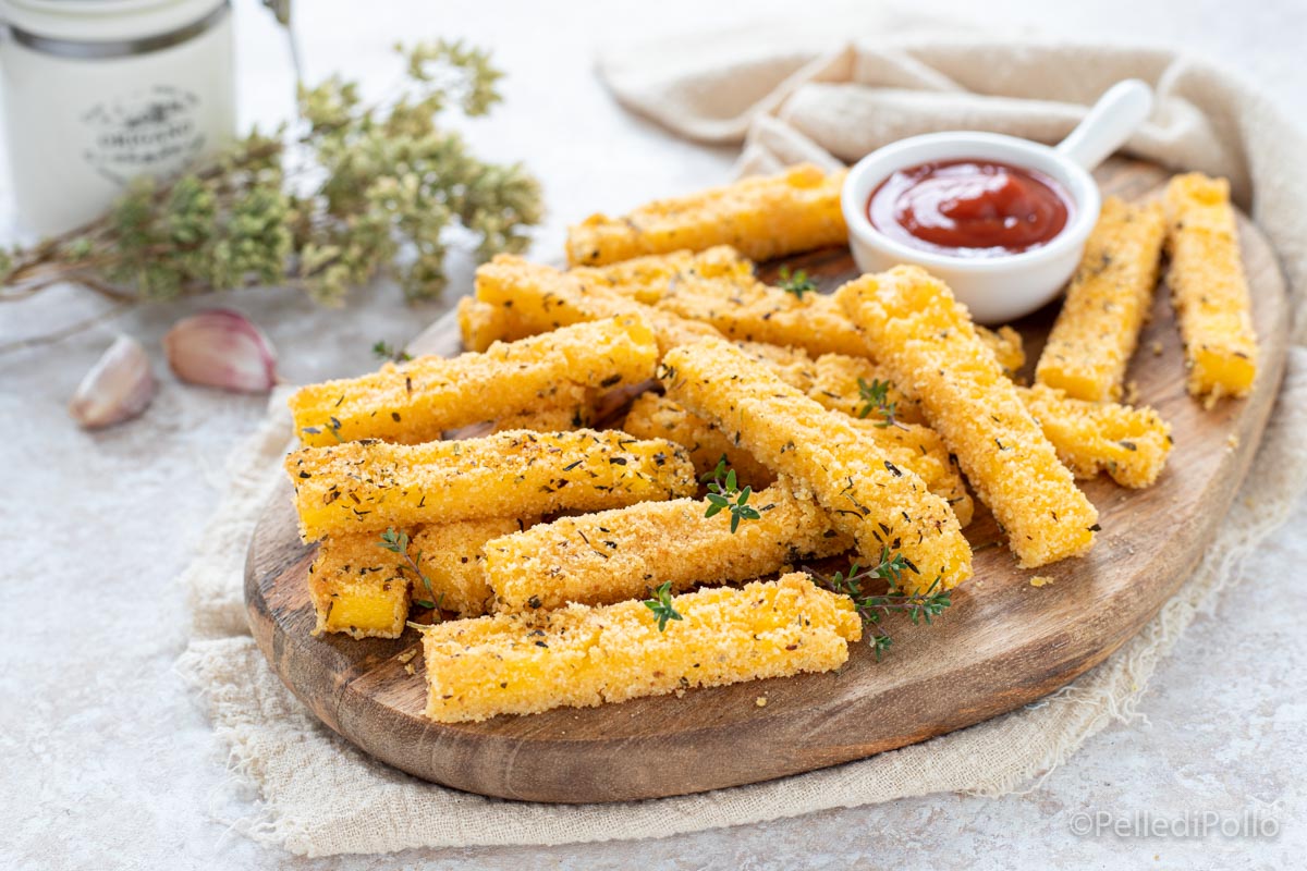 Bastoncini di polenta croccanti al forno
