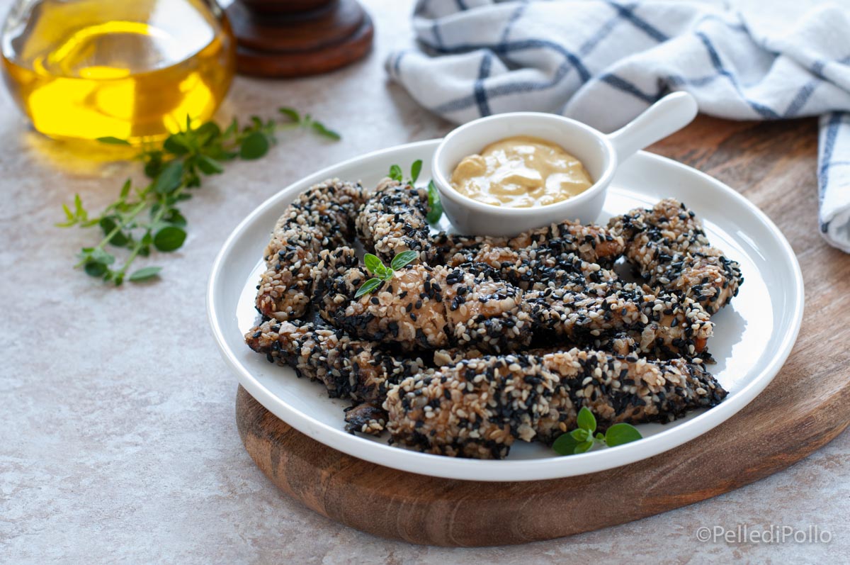 Bastoncini di pollo al sesamo