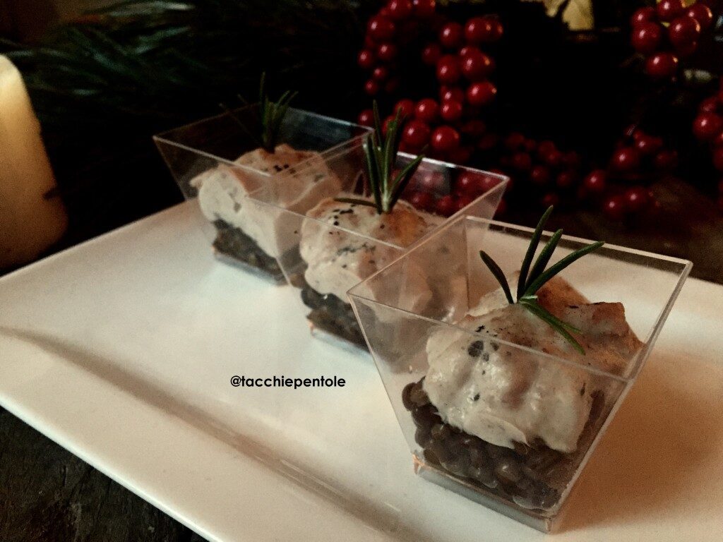 Bicchierini di lenticchie e mousse di cotechino
