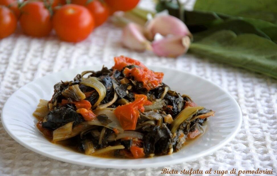 Bieta stufata in sugo di pomodorini