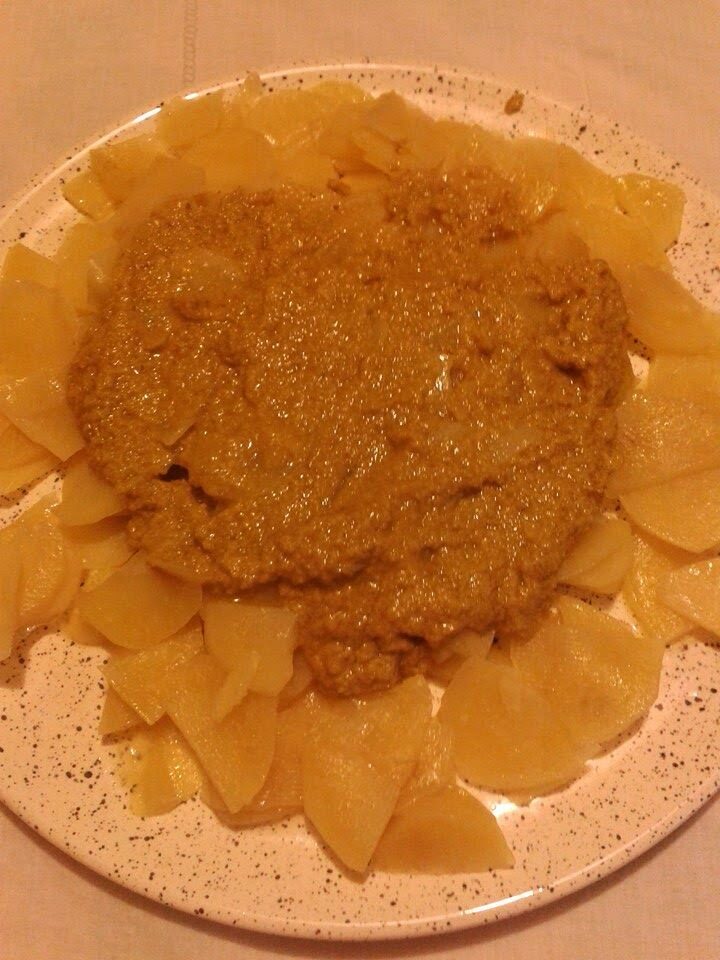 Bimby, Carpaccio di Patate con Salsa Tapenade