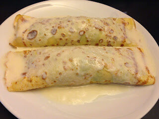 Bimby, crepes con bieta lessa, stacchino, prosciutto cotto e salsa di soia