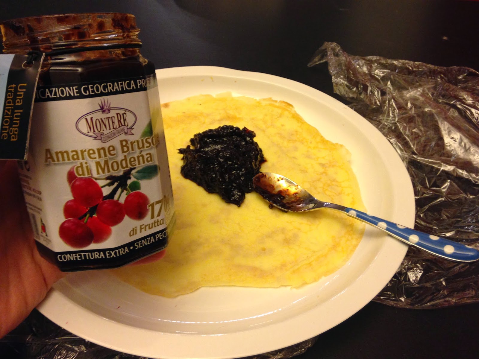 Bimby, crepes con marmellata di amarene