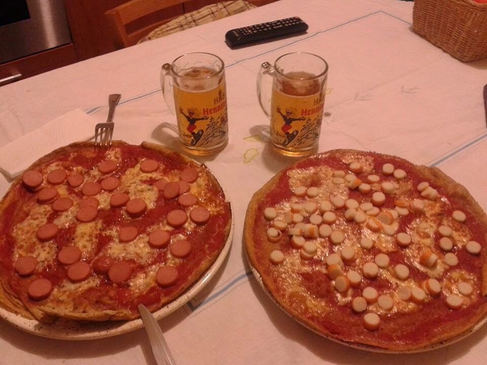 Bimby, pizza ai würstel e pizza al surimi
