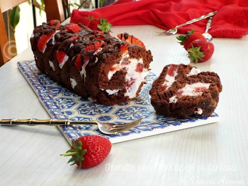 Biscorotolo panna e fragole