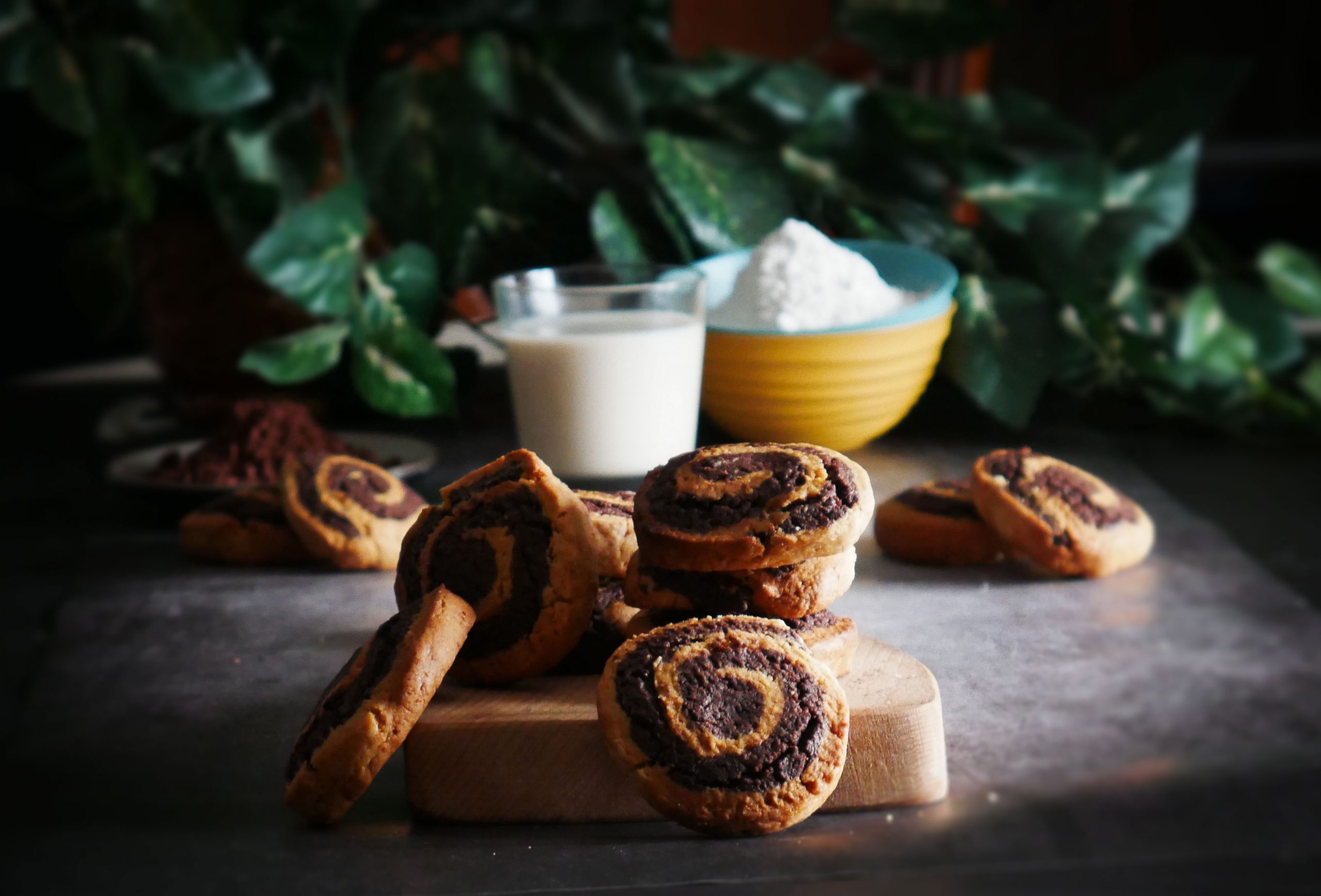 Biscotti a spirale bianco/nero