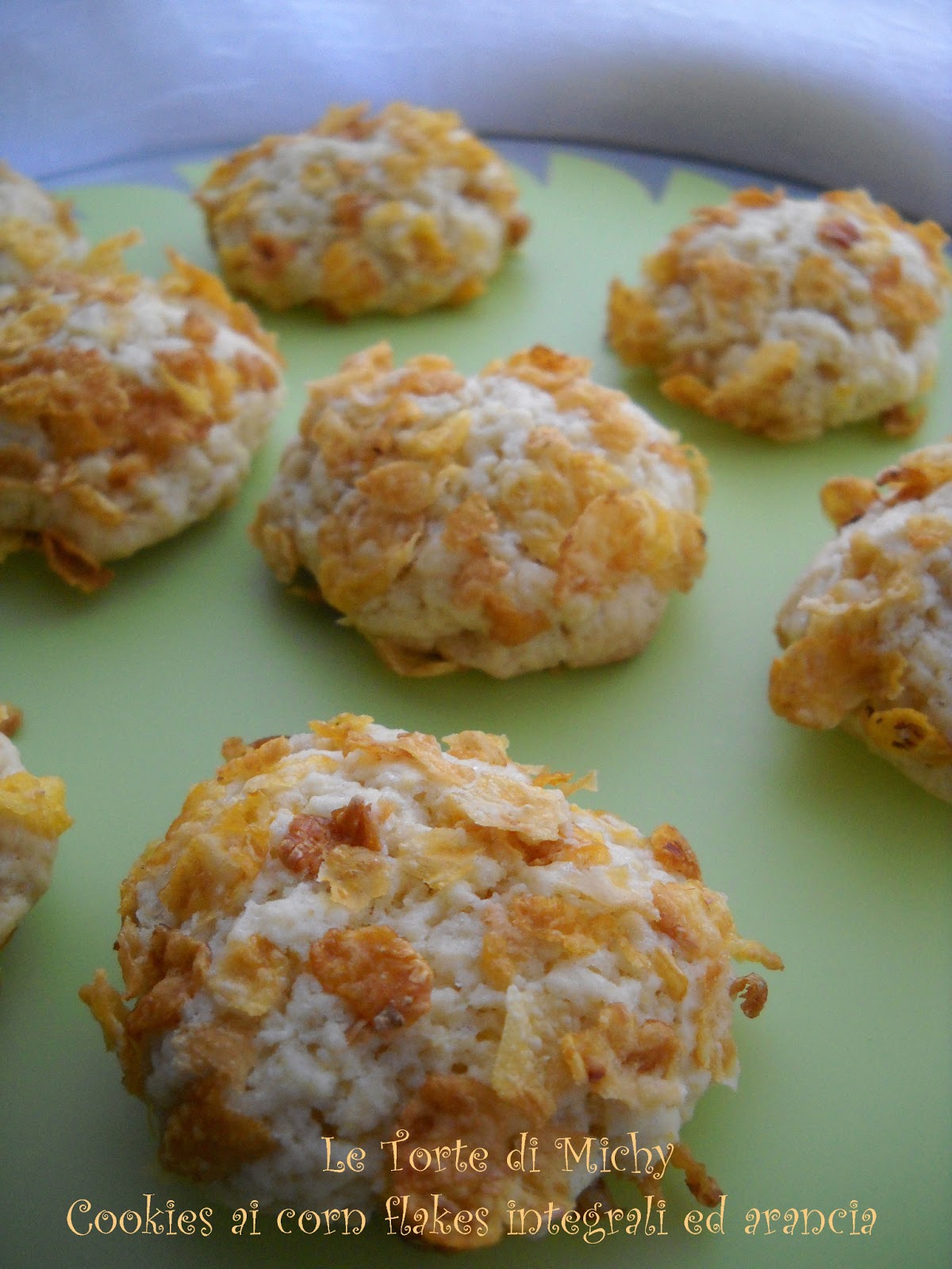 Biscotti ai cornflakes integrali ed arancia (orange cornflakes cookies)
