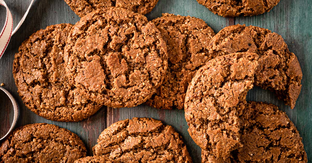 Biscotti allo zenzero vegan senza glutine gingersnap cookies