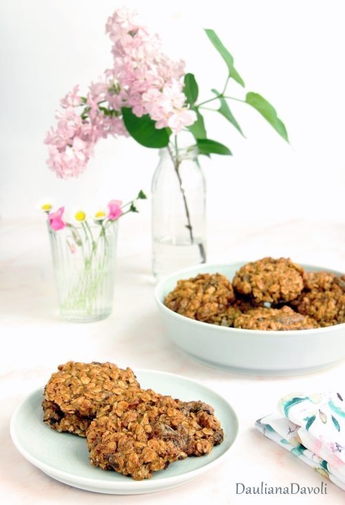 Biscotti avena cioccolato e noci