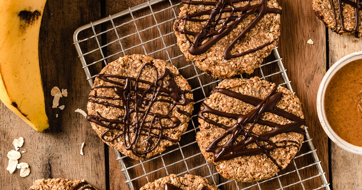 Biscotti banana e avena | breakfast banana oatmeal cookies