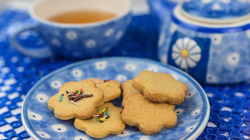 Biscotti da tè senza glutine con farina di riso e burro