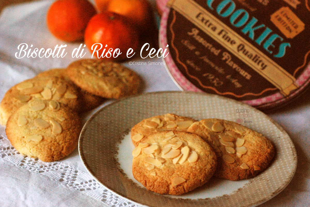 Biscotti di ceci, mandorle e farina di riso, ricetta senza uova, senza latticini e senza glutine
