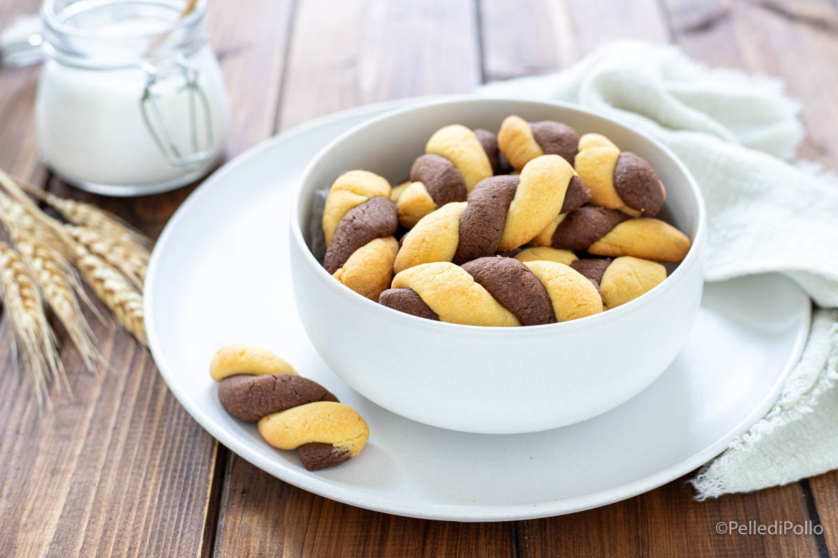 Biscotti intrecciati al cacao
