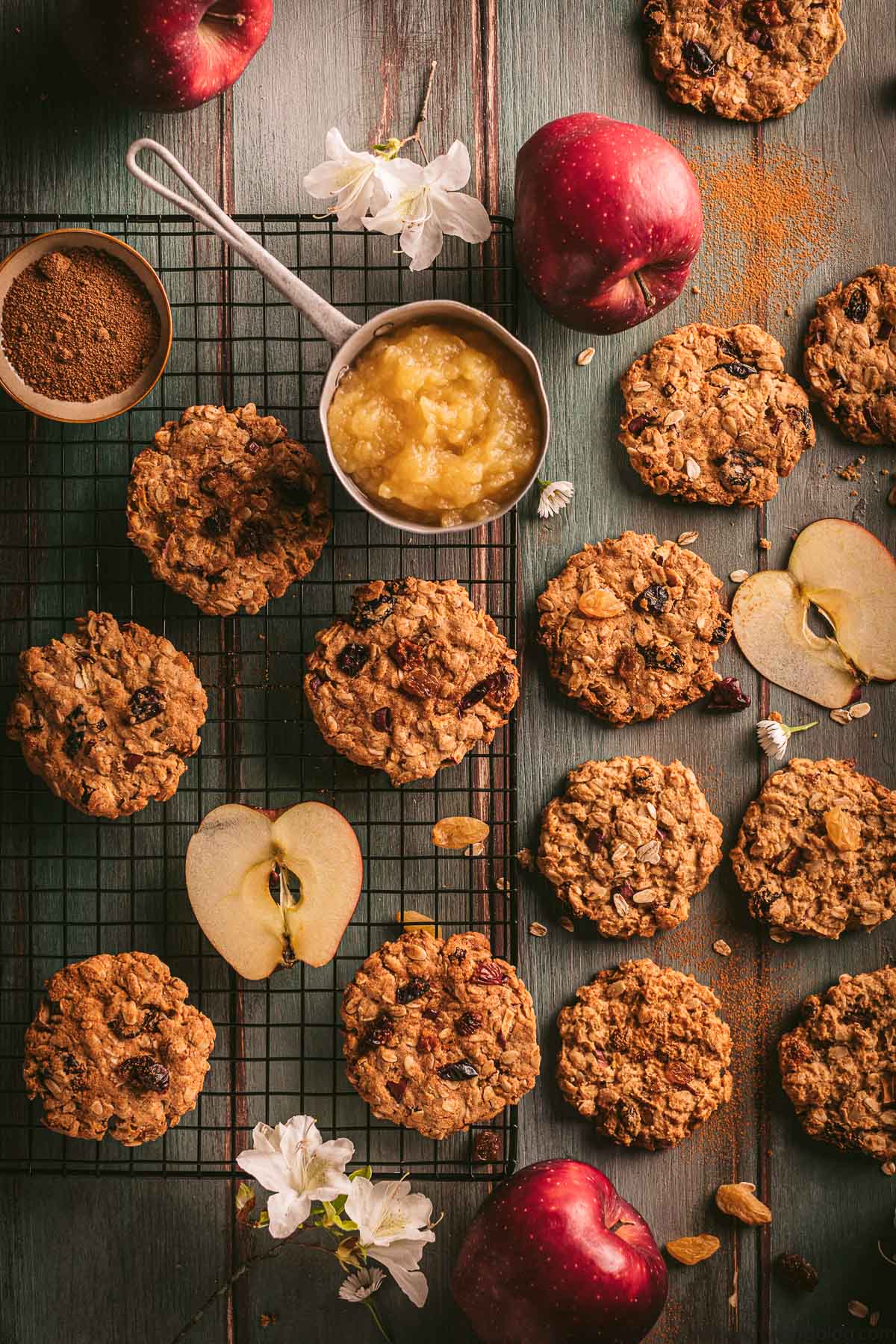 Biscotti mela e avena senza zucchero | sugar-free vegan apple oatmeal cookies